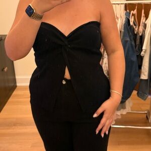 Abercrombie & Fitch Black Strapless Tank Top